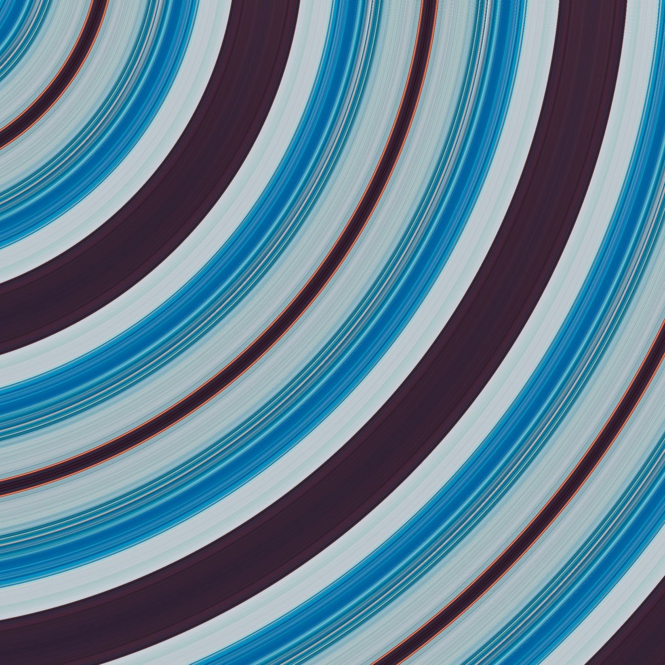 Vibrant circular pattern with blue and white stripes creating a modern abstract design